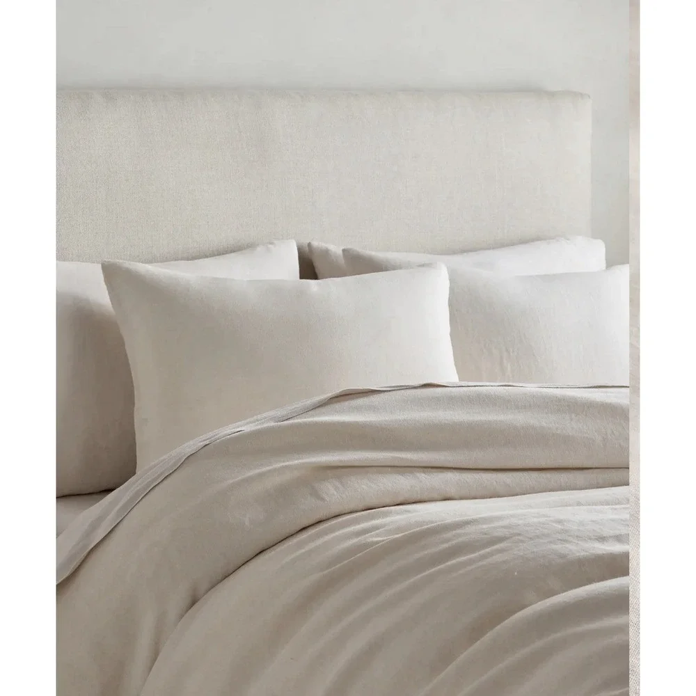 Quince European Linen Duvet Cover Set King/CK Sand Woven From 100% Flax. NWOT